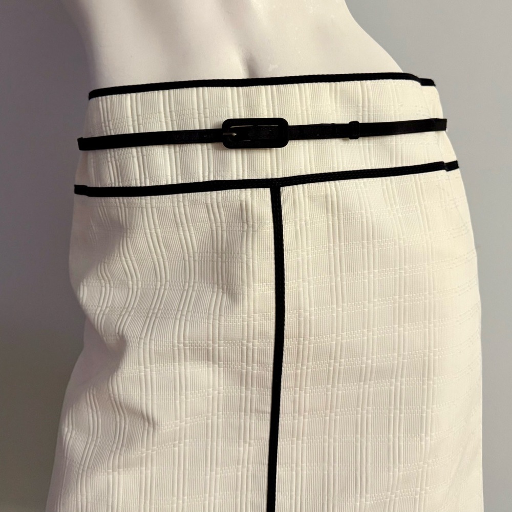 ❤️ANN TAYLOR Ivory Black Pinstripe Skirt / Size 6